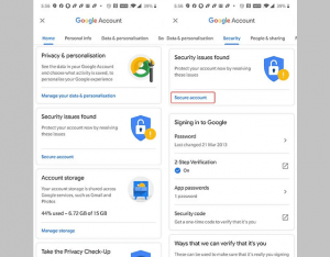 إجراء فحص الأمان على حسابك فى جوجل